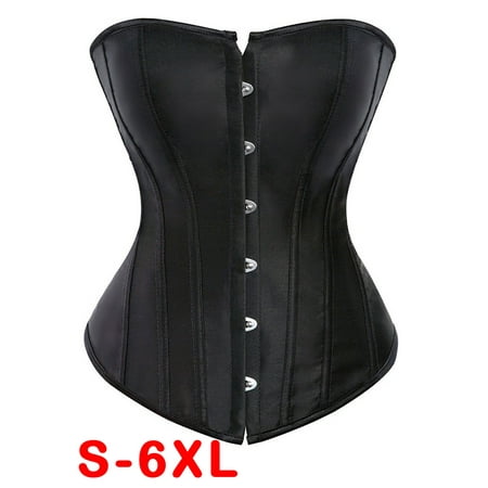 FALEXO Plus Size Womens Satin Sexy Boned Corset Shapewear Lace Up Overbust Waist Cincher Bustier Bodyshaper Top White Black
FALEXO Plus Size Womens Satin Sexy Boned Corset Shapewear Lace Up Overbust Waist Cincher Bustier Bodyshaper Top White Black