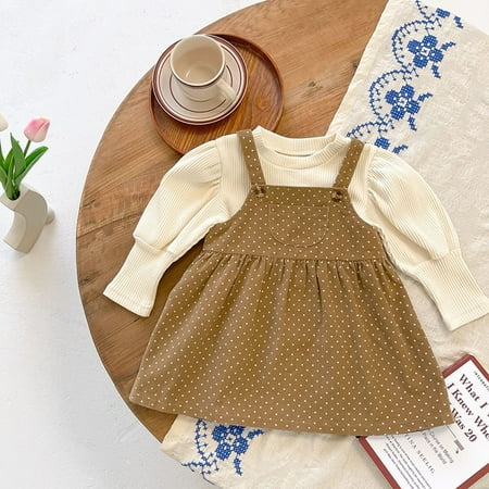 DancePeanut Baby Girl Clothes Set Polka Dot Sleeveless Slip Dress Fungus Sleeve Solid Color Pullover Top Spring Strap Dress Suit Kid Clothes
DancePeanut Baby Girl Clothes Set Polka Dot Sleeveless Slip Dress Fungus Sleeve Solid Color Pullover Top Spring Strap Dress Suit Kid Clothes