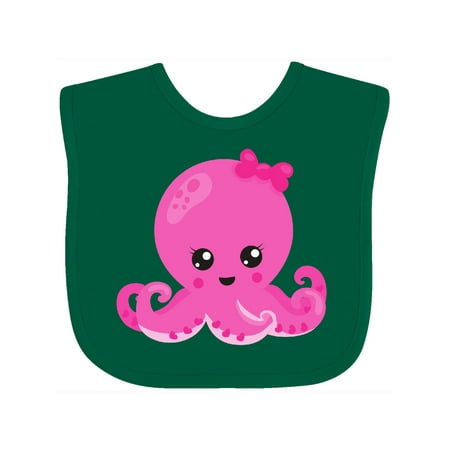 Inktastic Cute Octopus Little Octopus Baby Octopus Hearts Gift Baby Girl Bib