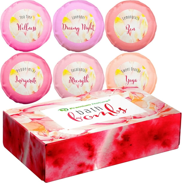 Premium Nature Bath Bombs Gift Set, 6 Count