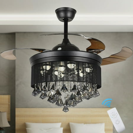 AFANQI Modern 42 Crystal Ceiling Fan with Light and Remote Control Retractable Fandelier Black Finish 3 Light Color LED Chandelier with Fan for Living Room Bedroom
AFANQI Modern 42 Crystal Ceiling Fan with Light and Remote Control Retractable Fandelier Black Finish 3 Light Color LED Chandelier with Fan for Living Room Bedroom