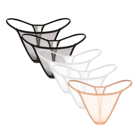 Varsbaby See Through Soft G-String Thongs for Women Panties 5 Pack