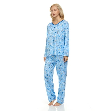 Lati Fashion Women Pajamas Set Pants and Top Long Sleeve 2-Piece Female Pajamas Set Blue XL
Lati Fashion Women Pajamas Set Pants and Top Long Sleeve 2-Piece Female Pajamas Set Blue XL