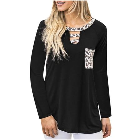 Women‘s O-Neck Raglan Sleeves Print Leopard Soild Long Sleeve T-shirt Blouse black long sleeve shirt women corset tops for women Black M
Women‘s O-Neck Raglan Sleeves Print Leopard Soild Long Sleeve T-shirt Blouse black long sleeve shirt women corset tops for women Black M