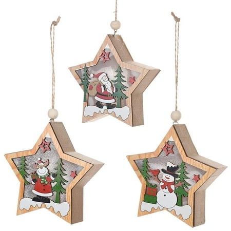 Christmas Wooden Pentagon Pendant Xmas Tree LED Light Ornament Decorations Craft
Christmas Wooden Pentagon Pendant Xmas Tree LED Light Ornament Decorations Craft