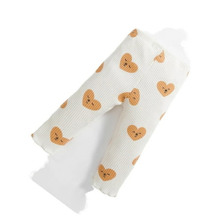 Casual Heart print Leggings Apricot Baby Bottoms (Baby s)