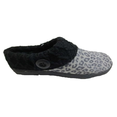 Clarks Knit Scuff Slip On Slipper Slide Mule GREY LEOPARD (7 GREY LEOPARD)