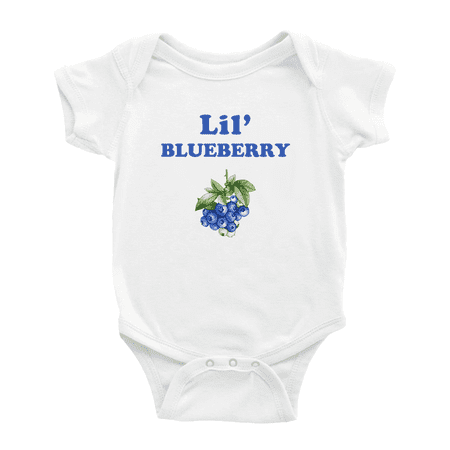 Cute Baby Bodysuit Lil Blueberry Fruit Funny Boy & Gril Baby Romper Jumpsuit (White 0-3 Months)
Cute Baby Bodysuit Lil Blueberry Fruit Funny Boy & Gril Baby Romper Jumpsuit (White 0-3 Months)