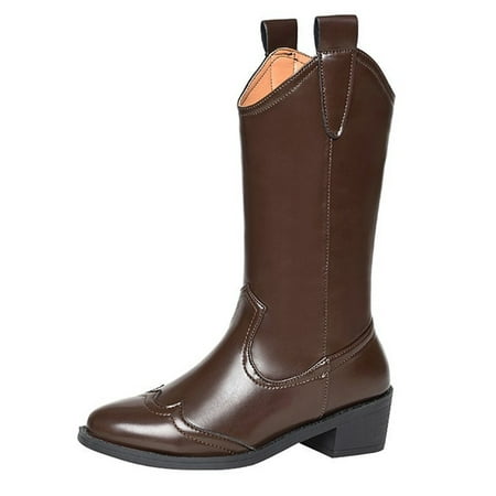 Difumos Womens Fashion Low Heel Mid Calf Boots Non Slip Pointed Toe Pull On Shoes Walking Western Cowgirl Boot Brown 7
Difumos Womens Fashion Low Heel Mid Calf Boots Non Slip Pointed Toe Pull On Shoes Walking Western Cowgirl Boot Brown 7