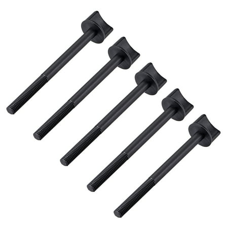 M6 x 30mm Thumb Screw 75mm RodPlastic Screws Metric Partial Thread 5 Pcs