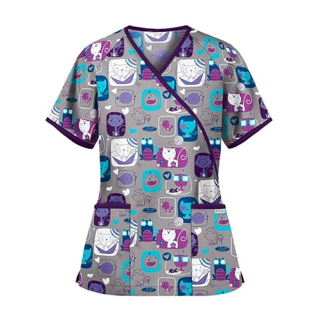 Colisha Women Scrub Top Summer V-neck Casual Baggy Short Sleeve Blouse Casual Floral Print Blouse Tee Shirt Top
Colisha Women Scrub Top Summer V-neck Casual Baggy Short Sleeve Blouse Casual Floral Print Blouse Tee Shirt Top