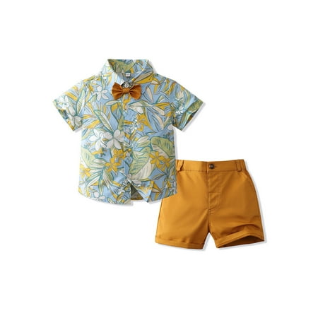 aturustex 6M 12M 2T 3T 4T 5T Toddler Boys Summer Clothes Flower/Leaves Print Short Sleeve Bowtie Turn-Down Collar Shirts Tops Shorts 2Pcs Suit
aturustex 6M 12M 2T 3T 4T 5T Toddler Boys Summer Clothes Flower/Leaves Print Short Sleeve Bowtie Turn-Down Collar Shirts Tops Shorts 2Pcs Suit
