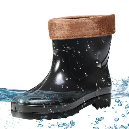 NEGJ Man Short Cotton Rainboots Waterproof Rubber Boots For Garden Man Rain Footwear Rain Shoes