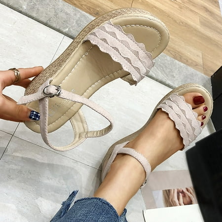 Ykohkofe Women Wedge Sandals Block Heel Shiny Rhinestone Shoes Open Toe Prom Block Heel Sandals