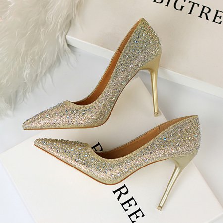 Women‘s Rhinestone Decor High Heels Glitter Pointed Toe Slip On Stiletto Heels Wedding & Dress Shoes
Women‘s Rhinestone Decor High Heels Glitter Pointed Toe Slip On Stiletto Heels Wedding & Dress Shoes