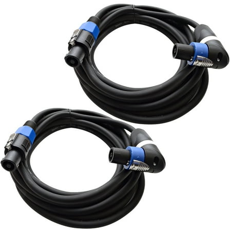 Seismic Audio (2) 15' Foot Speakon to Right Angle Speakon PA DJ SPEAKER CABLES Black - TW12SRT15-2Pack Seismic Audio (2) 15' Foot Speakon to Right Angle Speakon PA DJ SPEAKER CABLES Black - TW12SRT15-2Pack