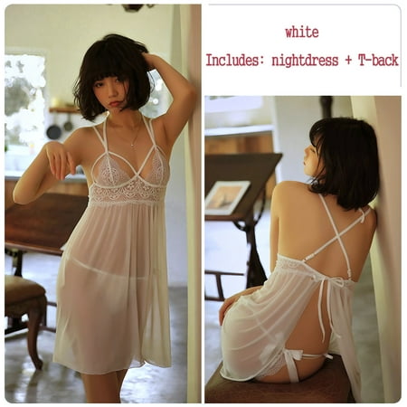 B91xZ Lingerie For Women Clothes Open Nightdress Sling Lace Sexy Back Slit Home Mesh Sexy Lingerie Costumes Role Play White One Size
B91xZ Lingerie For Women Clothes Open Nightdress Sling Lace Sexy Back Slit Home Mesh Sexy Lingerie Costumes Role Play White One Size