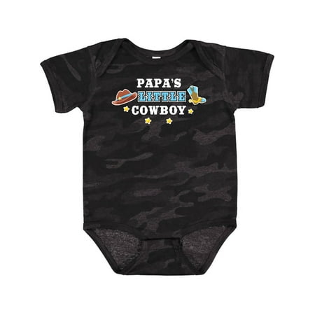 Inktastic Papas Little Cowboy with Cowboy Hat and Boots Gift Baby Boy Bodysuit