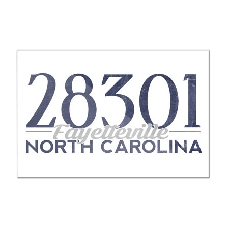 Fayetteville, North Carolina - 28301 Zip Code (Blue) - Lantern Press Artwork (12x8 Acrylic Wall Art Gallery Quality)