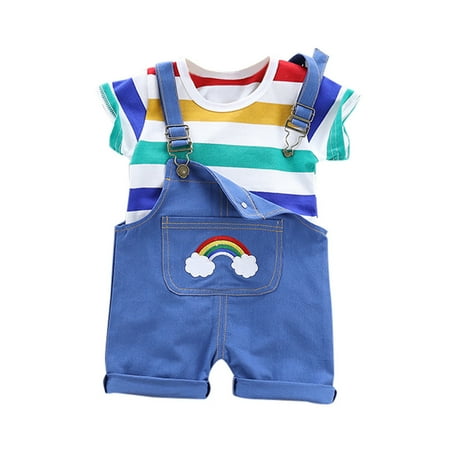 EHTMSAK Infant Baby Toddler Children Girl Boy 2PCS Clothing Set T Shirts and Suspender Shorts Set Outfits Summer Short Sleeve Blue 6M-3Y 110
EHTMSAK Infant Baby Toddler Children Girl Boy 2PCS Clothing Set T Shirts and Suspender Shorts Set Outfits Summer Short Sleeve Blue 6M-3Y 110
