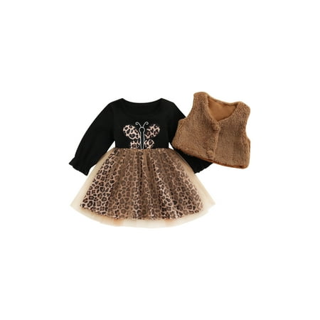 Loalirando Baby Girl Long Sleeve Leopard Butterfly Graphic Tulle Dress Faux Fur Vest Set
Loalirando Baby Girl Long Sleeve Leopard Butterfly Graphic Tulle Dress Faux Fur Vest Set