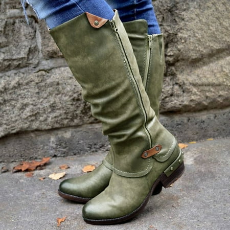 TALKVE Casual Shoes Zipper Boots Warm Fashion Long Women s Heels High Low Boots Women s Boots