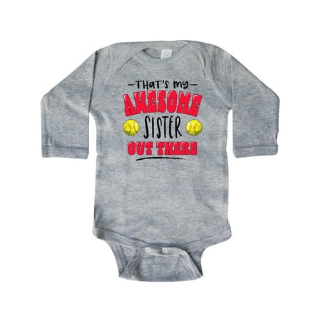 Inktastic That s My Awesome Sister Out There with Softballs Gift Baby Boy or Baby Girl Long Sleeve Bodysuit
Inktastic That s My Awesome Sister Out There with Softballs Gift Baby Boy or Baby Girl Long Sleeve Bodysuit