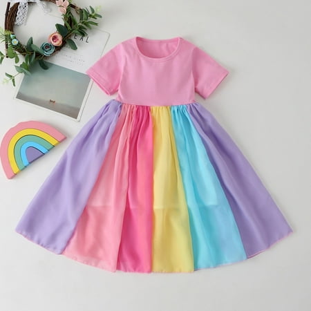 Clearance!Summer Dresses for Girls Rainbow Patchwork Color Princess Dress For 1-6 Years Short Sleeve Toddler Girl Casual Clothing
Clearance!Summer Dresses for Girls Rainbow Patchwork Color Princess Dress For 1-6 Years Short Sleeve Toddler Girl Casual Clothing