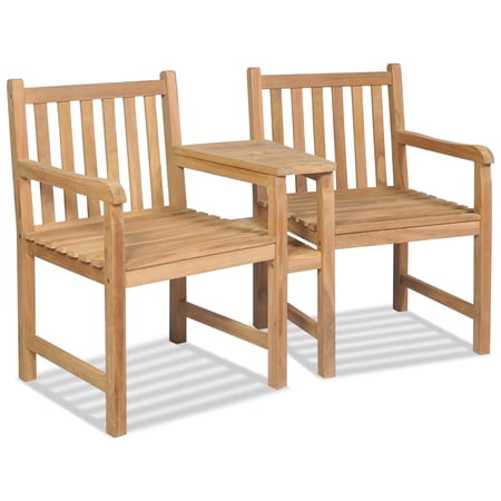 2 Outdoor Chairs, With Sun Visor Holes, Solid Teak