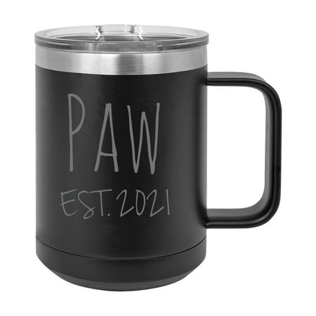 Paw Est. 2021 Established Stainless Steel Vacuum Insulated 15 Oz Engraved Double-Walled Travel Coffee Mug with Slider Lid
Paw Est. 2021 Established Stainless Steel Vacuum Insulated 15 Oz Engraved Double-Walled Travel Coffee Mug with Slider Lid