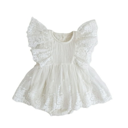 Baby Girl Romper Dress Girls Fly Sleeve Floral Embroider Ruffle Tulle Lace Romper Bodysuits
Baby Girl Romper Dress Girls Fly Sleeve Floral Embroider Ruffle Tulle Lace Romper Bodysuits
