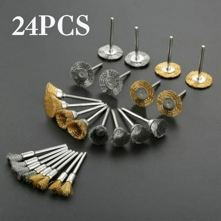 24pcs Brass Steel Wire Wheel Brush Polishing Grinder Accessories Rotary Tool Kit
24pcs Brass Steel Wire Wheel Brush Polishing Grinder Accessories Rotary Tool Kit