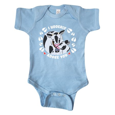Inktastic Cows I Udderly Adore You Gift Baby Boy or Baby Girl Bodysuit