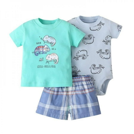 Promotion Clearance Summer Baby Girl Boy Casual Short Sleeve Cartoon T-shirt Animal Print Romper With Shorts 3PCS Outfit
Promotion Clearance Summer Baby Girl Boy Casual Short Sleeve Cartoon T-shirt Animal Print Romper With Shorts 3PCS Outfit