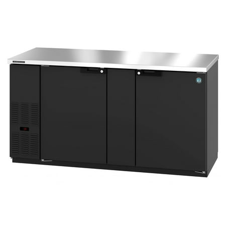 Hoshizaki HBB-3-69 Refrigerator, Two Section, Black Vinyl Back Bar, Solid Doors