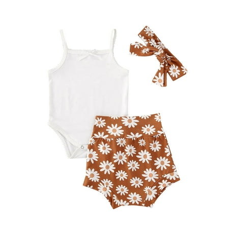 jaweiw 3 Pcs Newborn Girl Outfits Set Sleeveless Solid Color Romper + Floral Printed Short Pants + Bowknot Headband
jaweiw 3 Pcs Newborn Girl Outfits Set Sleeveless Solid Color Romper + Floral Printed Short Pants + Bowknot Headband