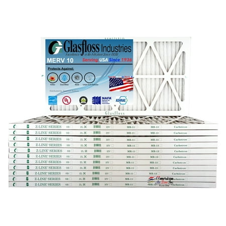 Glasfloss 16x36x1 - MERV 10 -Qty:12 - Furnace Air Filter - Made in USA (Actual Size: 15.5 x 35.5x7/8 inch)
Glasfloss 16x36x1 - MERV 10 -Qty:12 - Furnace Air Filter - Made in USA (Actual Size: 15.5 x 35.5x7/8 inch)