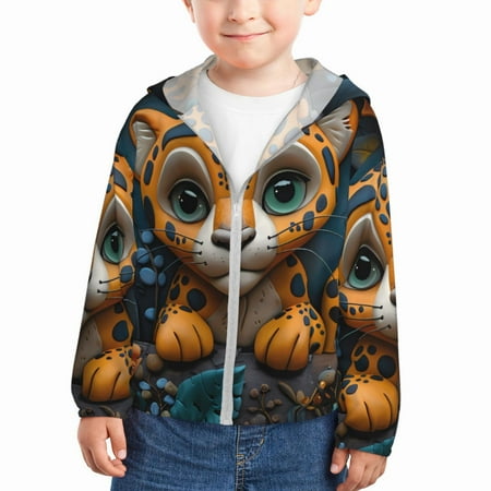 Gaeub Playful Leopard Art Print Athletic Sun Protection Hoodie for Kids Long Sleeve Outdoor UV Shirt Running Fishing Top for Boys Girls-3 Years
Gaeub Playful Leopard Art Print Athletic Sun Protection Hoodie for Kids Long Sleeve Outdoor UV Shirt Running Fishing Top for Boys Girls-3 Years