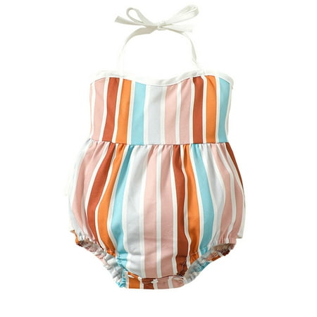 Eyicmarn Infant Baby Girls Romper Colorful Stripe Tie-Up Halter Neck Sleeveless Ruffles Newborn Jumpsuits Summer Clothes Bodysuits
Eyicmarn Infant Baby Girls Romper Colorful Stripe Tie-Up Halter Neck Sleeveless Ruffles Newborn Jumpsuits Summer Clothes Bodysuits