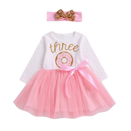 nsendm Wrap Set Toddler Infant Newborn Baby Girls Long Sleeve Cute Cartoon Polka Dot Striped Patchwork Tulle 4 Baby Brown 6-12 Months