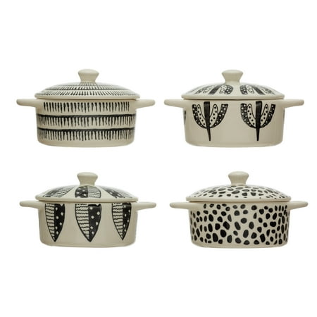 Creative Co-Op Set of 4 6.5 L Stoneware Baker