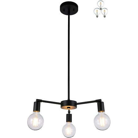 Chandeliers 3 Light Black Pendant Light Ceiling Chandelier Light with LED Bulbs for Kitchen & Dining Room
Chandeliers 3 Light Black Pendant Light Ceiling Chandelier Light with LED Bulbs for Kitchen & Dining Room