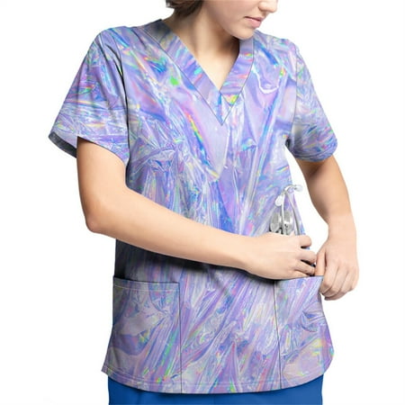Hanas Tops Plus Size Printed Scrub Working Uniform Tops For Women V-Neck Short Sleeve T-Shirts Workwear Tee With Pockets Purple/XL
Hanas Tops Plus Size Printed Scrub Working Uniform Tops For Women V-Neck Short Sleeve T-Shirts Workwear Tee With Pockets Purple/XL