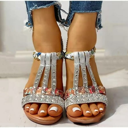 Women Wedge Sandals Summer 2022 New Bohemia Casual High Heels Sandals Fashion Female Peep Toe Rhinestones Outdoor Beach Shoes
Women Wedge Sandals Summer 2022 New Bohemia Casual High Heels Sandals Fashion Female Peep Toe Rhinestones Outdoor Beach Shoes