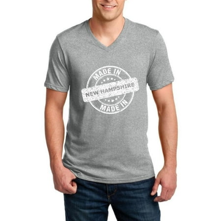 New Hampshire State Flag Made in Men V-Neck Shirts Ringspun Tee