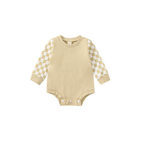 0-24M Newborn Baby Long Sleeve Romper Plaid Pattern Round Neck Patchwork Bodysuit Casual Style Short Jumpsuit
0-24M Newborn Baby Long Sleeve Romper Plaid Pattern Round Neck Patchwork Bodysuit Casual Style Short Jumpsuit