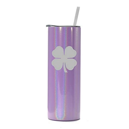20 oz Skinny Tall Tumbler Stainless Steel Vacuum Insulated Travel Mug Cup With Straw 4 Leaf Clover Shamrock (Purple Iridescent Glitter)
20 oz Skinny Tall Tumbler Stainless Steel Vacuum Insulated Travel Mug Cup With Straw 4 Leaf Clover Shamrock (Purple Iridescent Glitter)
