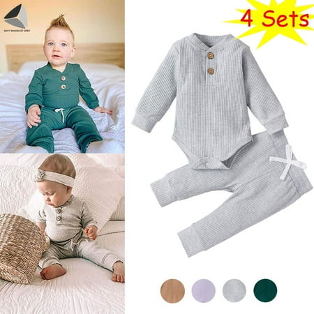 Sixtyshades Newborn Baby Boys Girls Ribbed Clothes 2 PCS Long Sleeve Romper Pants Infant Jumpsuit (4 Colors 3-6 Months)
Sixtyshades Newborn Baby Boys Girls Ribbed Clothes 2 PCS Long Sleeve Romper Pants Infant Jumpsuit (4 Colors 3-6 Months)