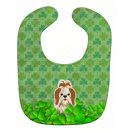 Carolines Treasures BB6228BIB Shih Tzu Red White Shamrocks Baby Bib 10 x 13 multicolor