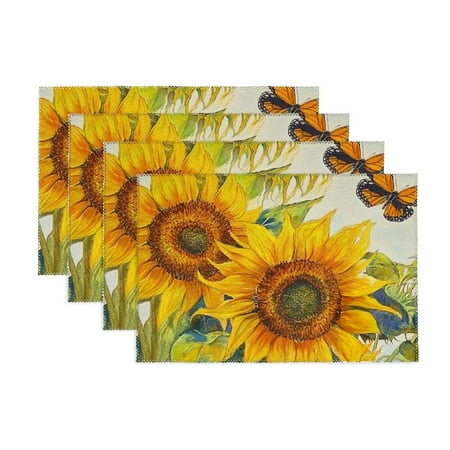 Creowell Fall Sunflower Placemats Set of 4 Spring Summer Yellow Floral Flowers Rustic Vintage Dining Table Place Mats Eucalyptus Leaves Seasonal Kitchen Decor Home Decoration 11.8*17.7in
Creowell Fall Sunflower Placemats Set of 4 Spring Summer Yellow Floral Flowers Rustic Vintage Dining Table Place Mats Eucalyptus Leaves Seasonal Kitchen Decor Home Decoration 11.8*17.7in